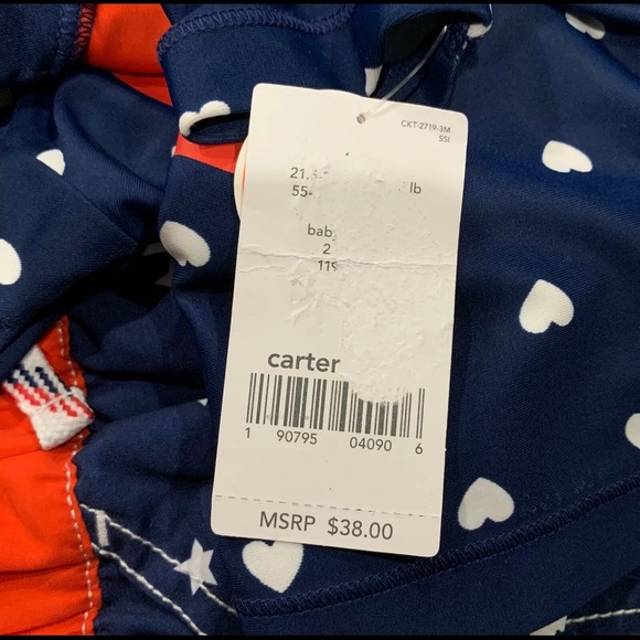 Carter’s Baby Girl Patriotic Rashguard Set - Picture 2 of 2